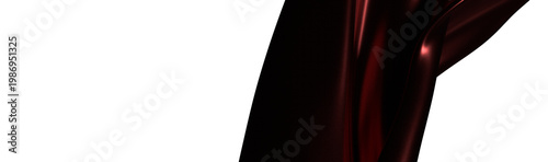 An abstract close-up shot of red fabric with light reflections on a white background, suitable for design and background