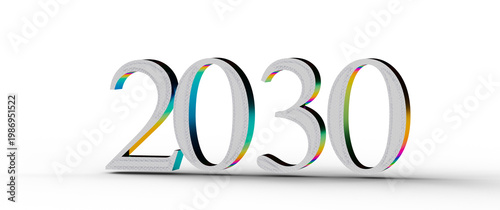 2030 in 3D with a gradient ...