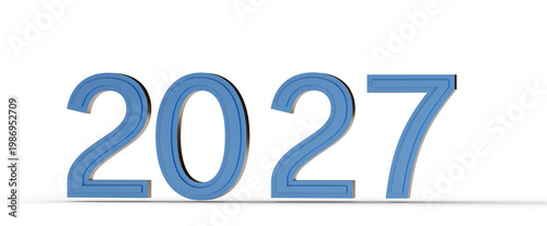 2027 in blue textured numbe...