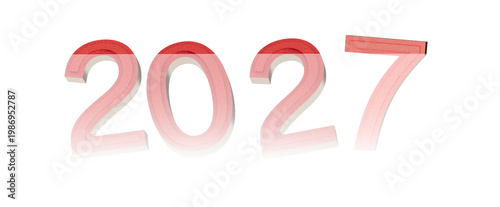 3D rendered text of the yea...