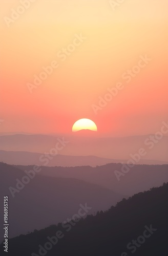beautiful sunrise in the mountains