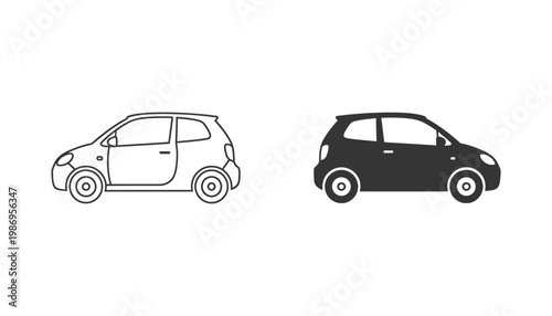 Car Silhouette Icon Vector Compact Vehicle Design Transportation