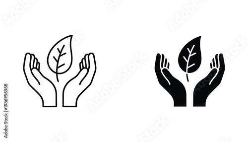 Hands Leaf Growth Protection Concept