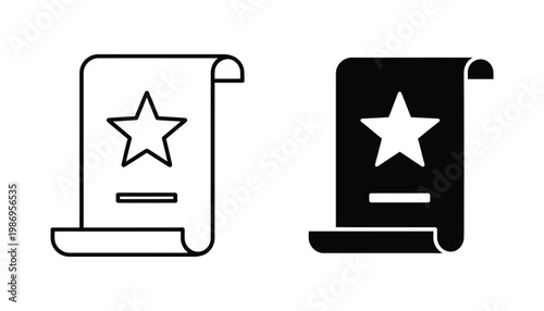 Certificate Star Award Document Royalty Free Vector Icon