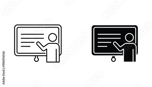 Presentation Whiteboard Teaching Business Training Icon