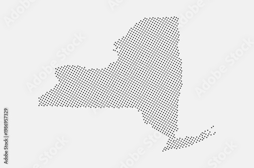 New York State dotted map isolated on a white background. New York State Map background. Map of New York with dots. Vector illustration