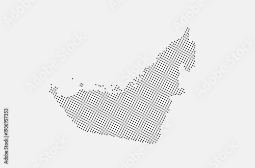 UAE dotted map isolated on a white background. UAE Map background. Map of UAE with dots. Vector illustration
