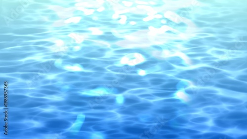 Принти на полотні キラキラ輝く水面の背景テクスチャ。透明感と清涼感のある水光・水感イメージ。 Sparkling water surface background texture
