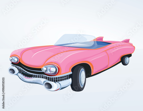 Pink retro cabriolet