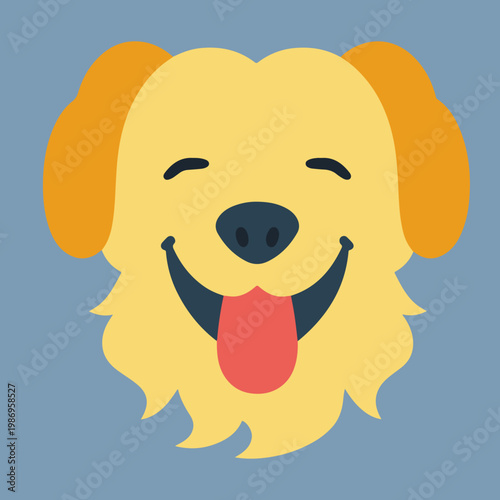 Cute Golden Retriever Dog Face
