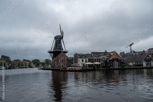 Windmill De Adriaan on the Spaarne river, Haarlem
