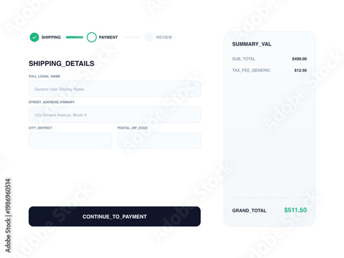 E-commerce checkout, order summary, payment page, shopping cart, online invoice, digital receipt