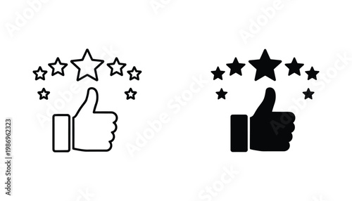 Thumbs Up Rating Stars Success Metric