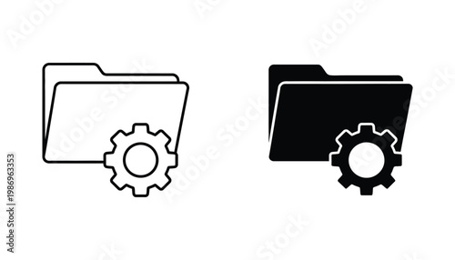 Folder Settings Gear Icon System Management Concept