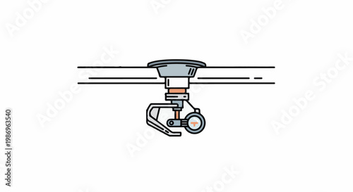 Robotic arm with gripper attached to overhead track