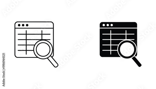 Spreadsheet Data Search Analysis Concept
