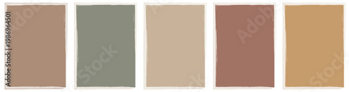 Abstract organic shapes background set muted earthy colors hand painted textured minimal brush stroke templates