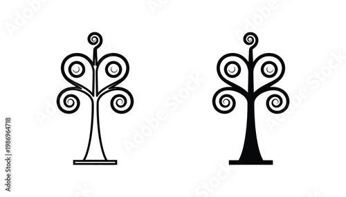 Stylized Tree Vector Graphic Art Abstract