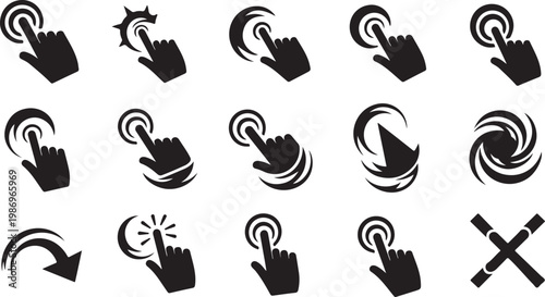 Hand cursor icons for user interface design elements