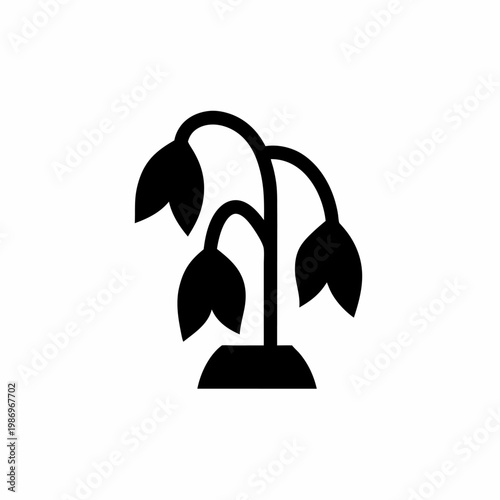 Wilted plant with drooping leaves icon symbolizing neglect or dry conditions