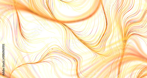 Stunning abstract image with flowing gold lines on white background, perfect for design a