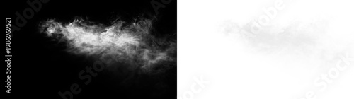 White clouds drifting on a transparent background creating an effect of depth and lightness in open space