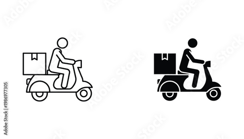 Delivery Scooter Rider Transport Service Icon