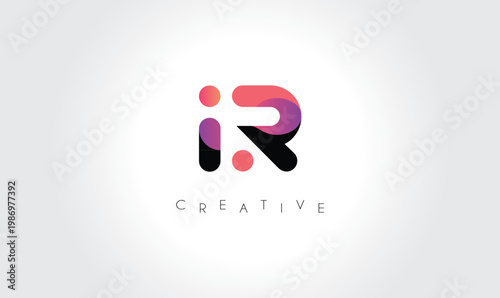 IR Modern Gradient Abstract Logo – Creative Rounded Lettermark Branding Design