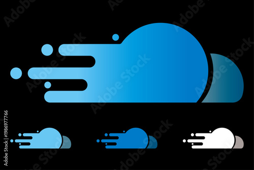 Abstract speed logo with dynamic motion for technology and innovation