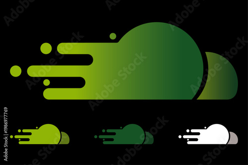 Minimalist icon representing speed and fluid motion