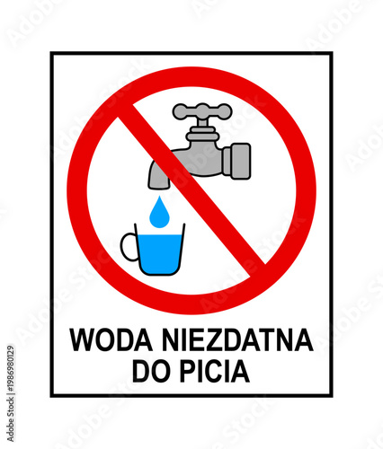 znak zakazujący picia wody