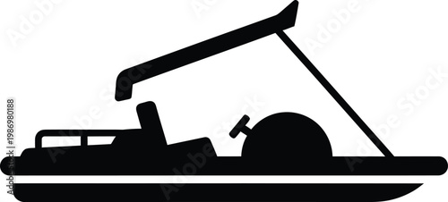 Modern simple pontoon boat icon watercraft recreation travel graphic vector illustration