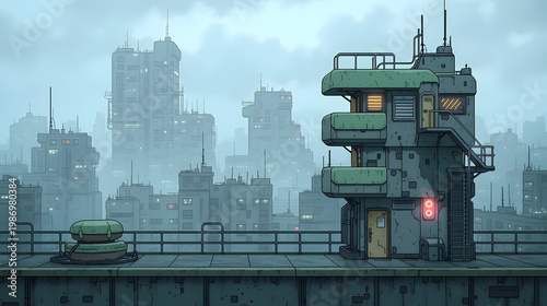 A Captivating Futuristic Cityscape Featuring Unique Architectural Structures Surrounded by an Urban Landscape and Whimsical Design Elements in a Dynamic Setting