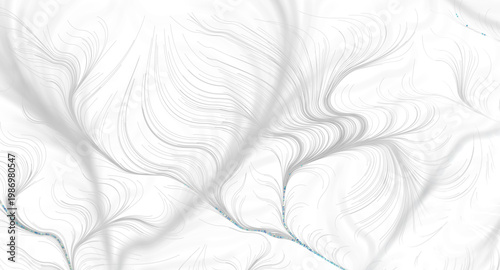 Elegant abstract design, featuring a delicate white pattern with soft flowing lines, evok