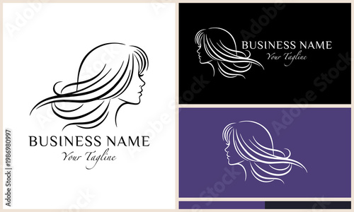 Elegant beauty profile logo.