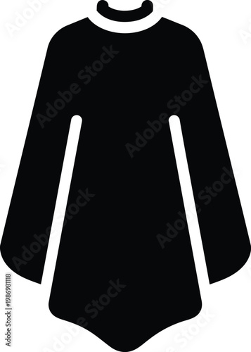 Silhouette of a traditional warm winter poncho or cloak garment vector illustration