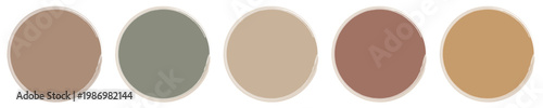 Foto Set of abstract organic shapes in muted colours in circle shape