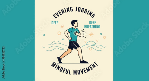 Mindful Evening Jogging Deep Breathing For Health