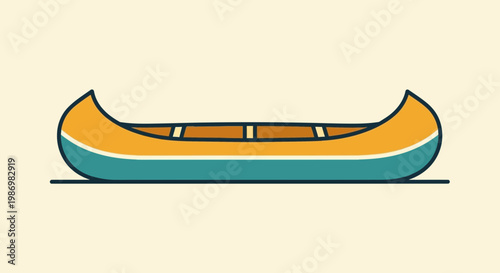 Minimalist Canoe Illustration On A Neutral Background