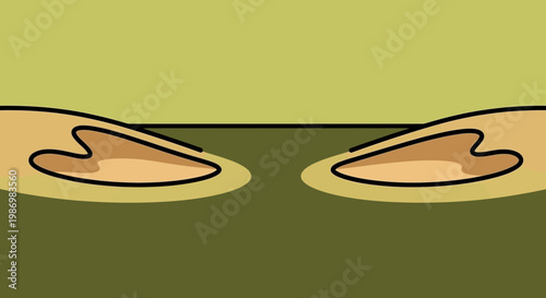 Minimalist Sand Traps On A Golf Course