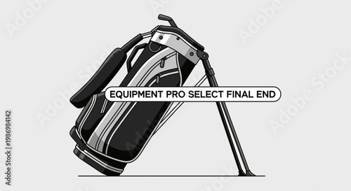 Modern Golf Stand Bag Design Illustration With Legs Extended
