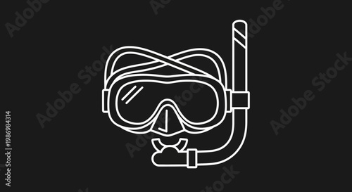 Modern Minimalist Dive Mask And Snorkel Icon For Aquatic Adventures