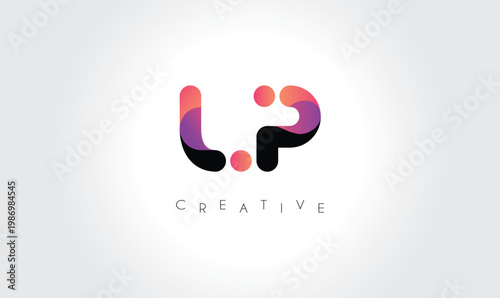 LP Modern Gradient Abstract Logo – Creative Rounded Lettermark Branding Design