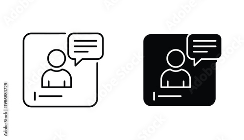 Person Icon Message Communication Concept User Profile Chat Notification Symbol Business