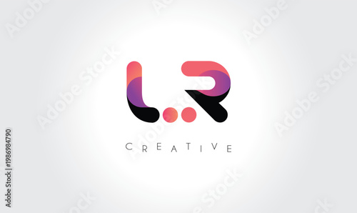 Bild auf Leinwand LR Modern Gradient Abstract Logo – Creative Rounded Lettermark Branding Design