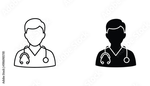 Doctor Icon Medical Professional Silhouette Healthcare Symbol