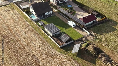 Full rooftop solar panel system on residential house