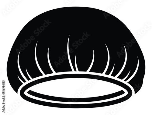 Black chef hat icon for cooking school and restaurant branding or culinary blog graphics and apparel design