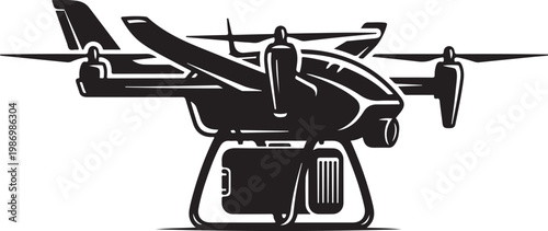 Drone, quadcopter, aerial, vector icon, black, white background, drone illustration, copter design