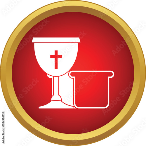 Religious symbol representing the christian eucharist with consecrated elements